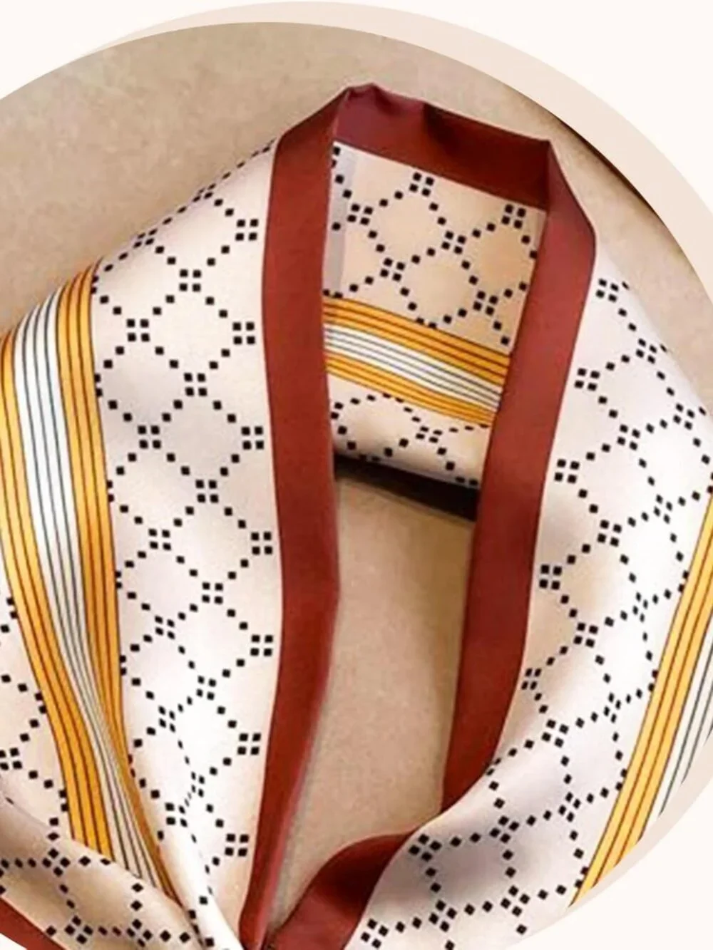 Women's Turmeric Rhombus Edge Elegant Oblique Angle Scarves Bag Scarfs